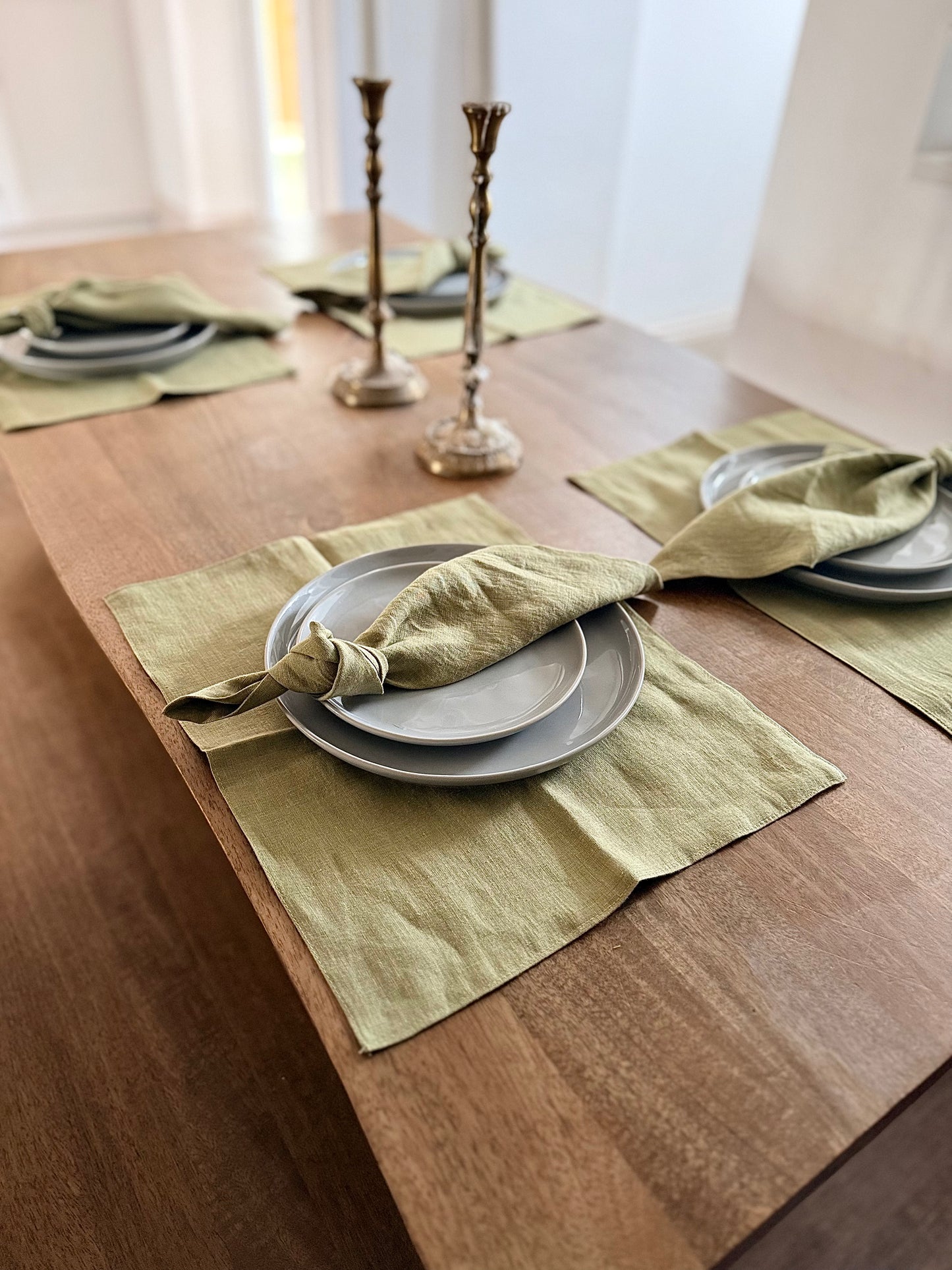 Olive Green Linen Placemat