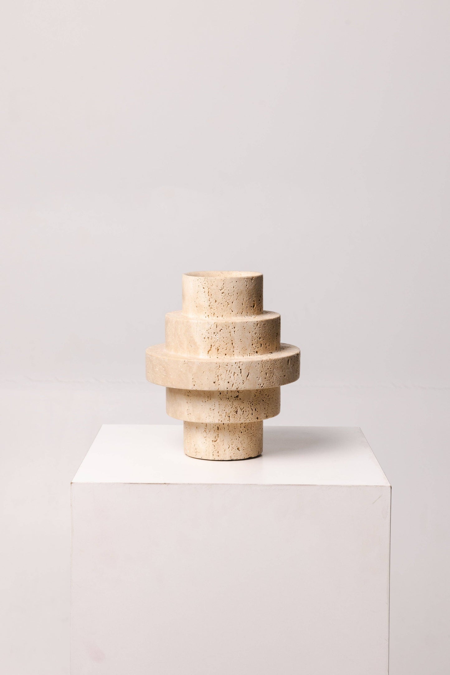 Sculptural Travertine Agano Vase
