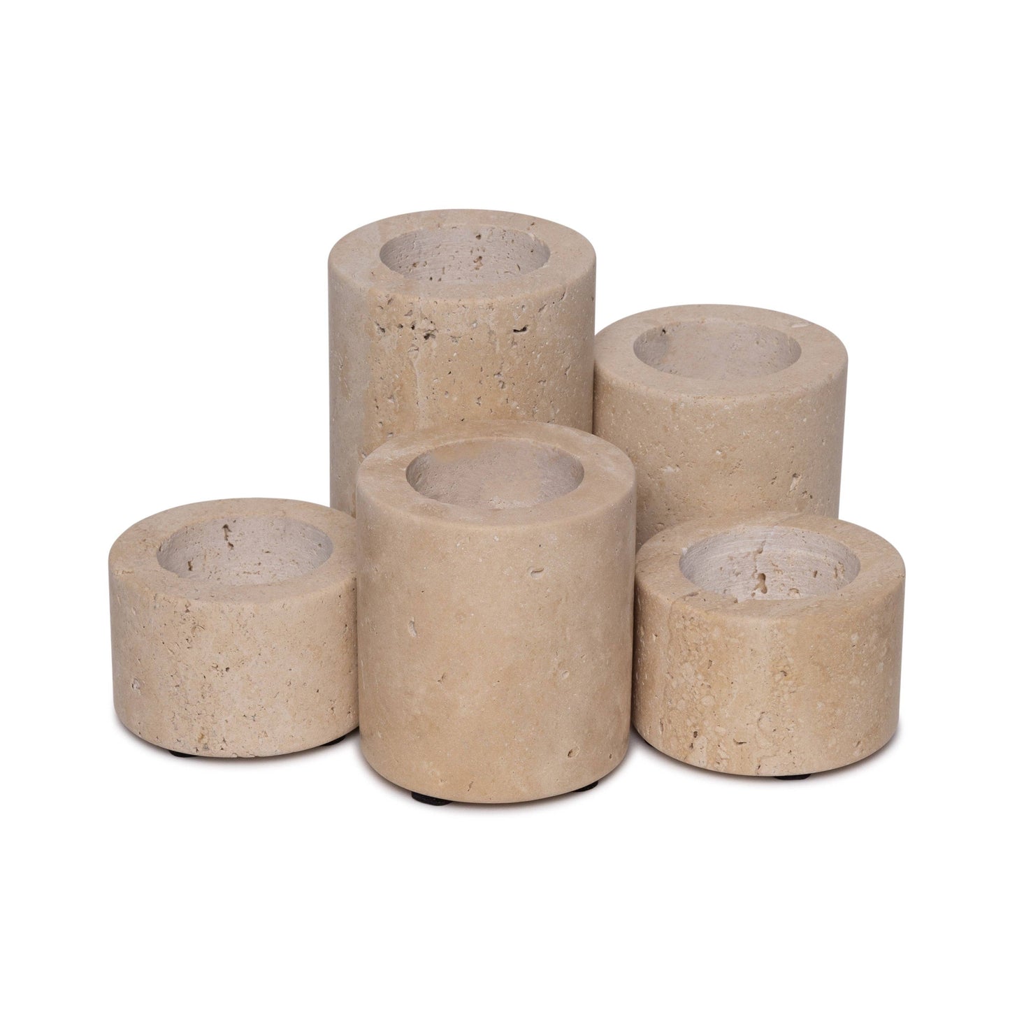 Small Travertine Tealight Candle Holder
