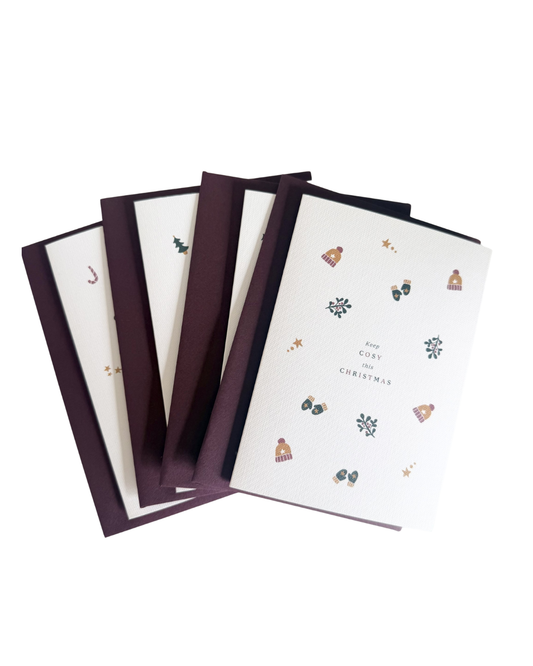 Set of 4 Christmas Cards – Cosy Festive Christmas Greeting Cards