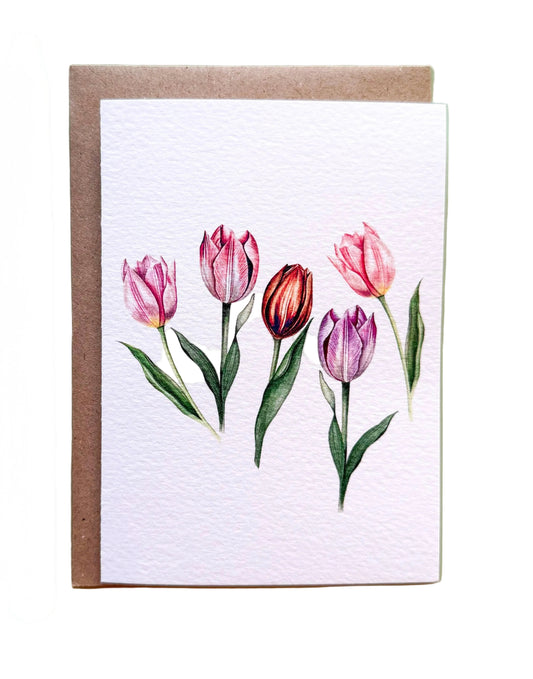 Floral Tulip Greetings Card