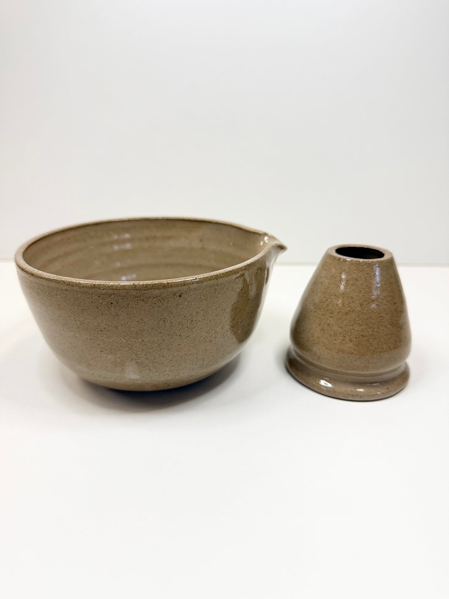 Ceramic Matcha Tea Set – Artisan Matcha Bowl & Whisk Holder